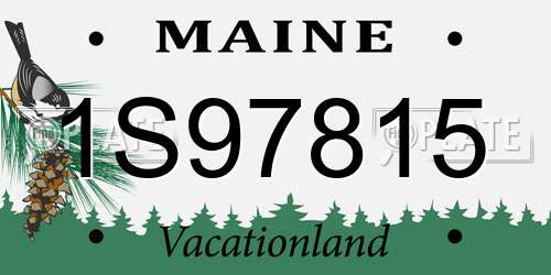 1S97815 Maine License Plate