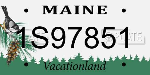 1S97851 Maine License Plate