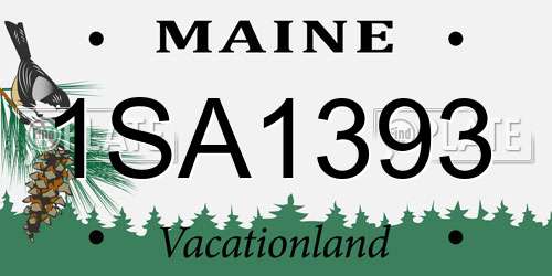 1SA1393 Maine License Plate