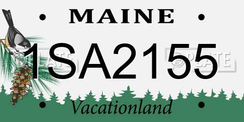 1SA2155 Maine License Plate
