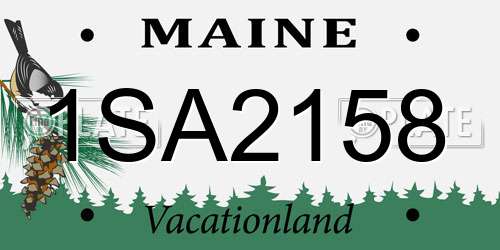 1SA2158 Maine License Plate