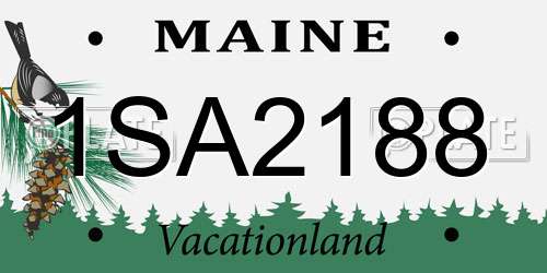 1SA2188 Maine License Plate