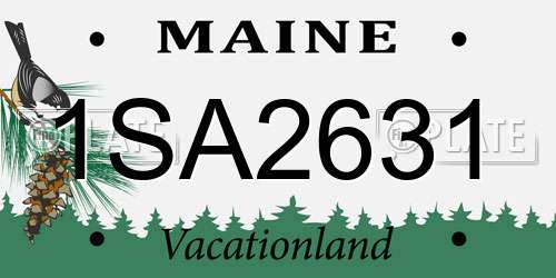 1SA2631 Maine License Plate