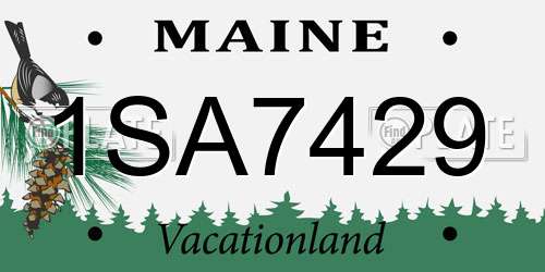 1SA7429 Maine License Plate