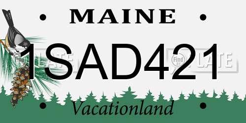1SAD421 Maine License Plate