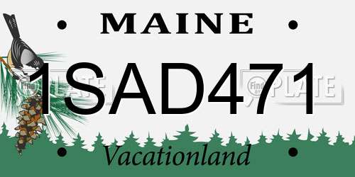 1SAD471 Maine License Plate