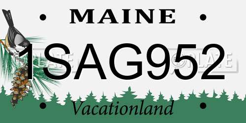 1SAG952 Maine License Plate