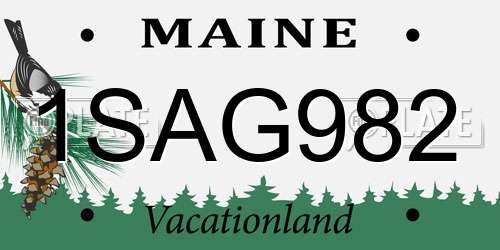 1SAG982 Maine License Plate