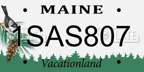 1SAS807 Maine License Plate