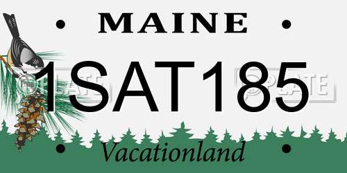1SAT185 Maine License Plate