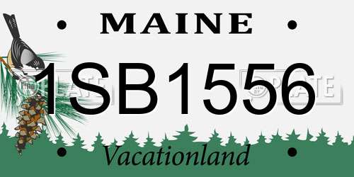 1SB1556 Maine License Plate