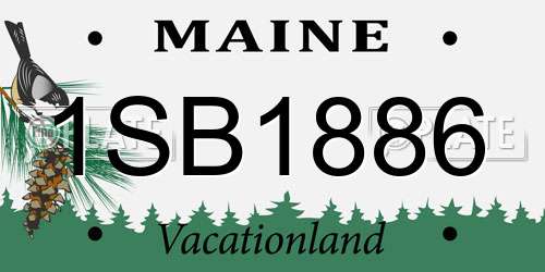 1SB1886 Maine License Plate