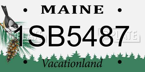 1SB5487 Maine License Plate