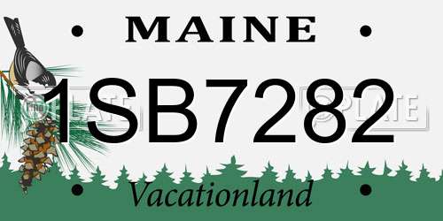 1SB7282 Maine License Plate