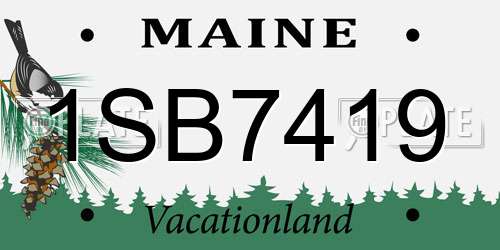 1SB7419 Maine License Plate