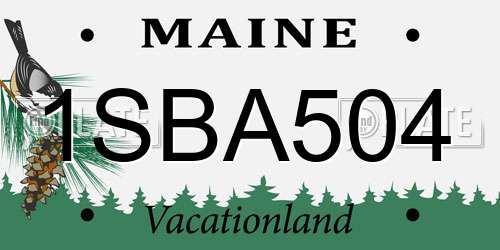 1SBA504 Maine License Plate