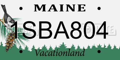 1SBA804 Maine License Plate