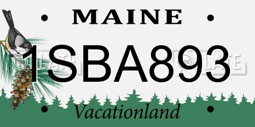 1SBA893 Maine License Plate