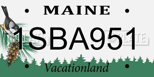 1SBA951 Maine License Plate