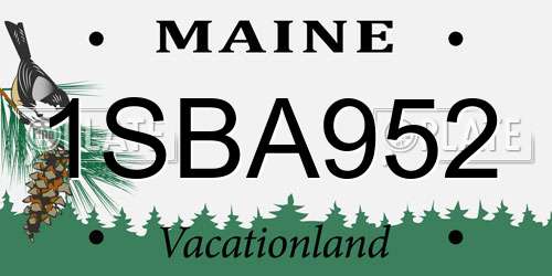 1SBA952 Maine License Plate