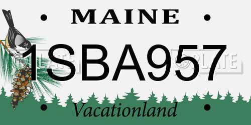 1SBA957 Maine License Plate