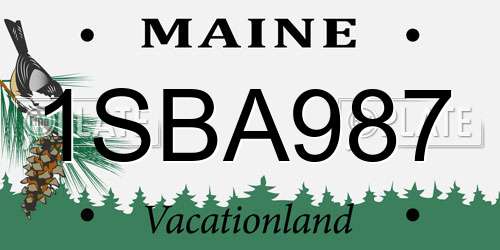 1SBA987 Maine License Plate