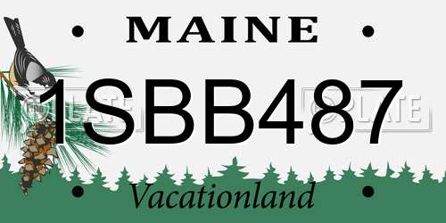 1SBB487 Maine License Plate