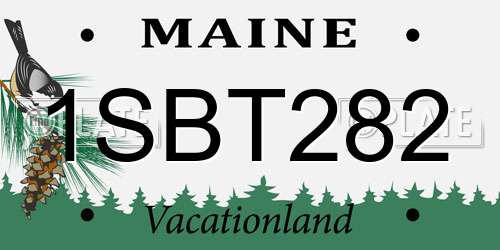 1SBT282 Maine License Plate