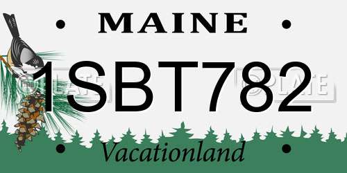 1SBT782 Maine License Plate