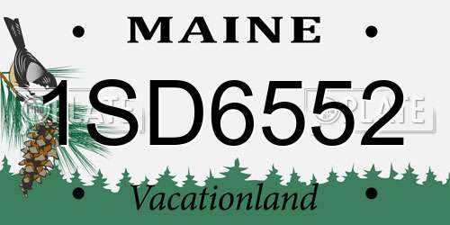 1SD6552 Maine License Plate