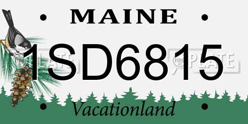 1SD6815 Maine License Plate