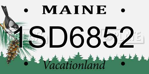 1SD6852 Maine License Plate