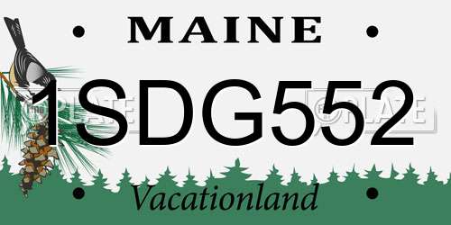 1SDG552 Maine License Plate