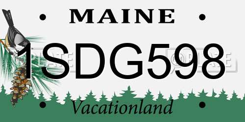 1SDG598 Maine License Plate