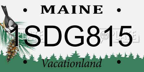 1SDG815 Maine License Plate