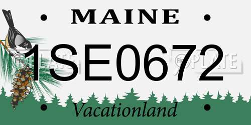 1SE0672 Maine License Plate