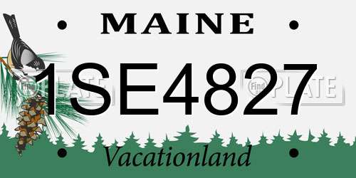 1SE4827 Maine License Plate