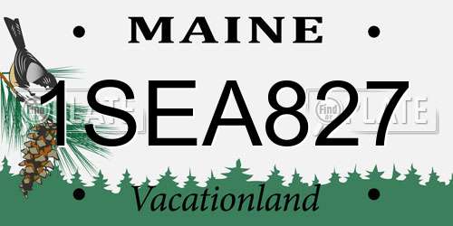 1SEA827 Maine License Plate