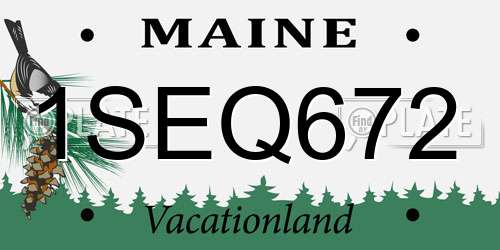 1SEQ672 Maine License Plate