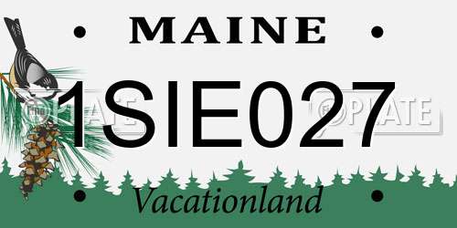 1SIE027 Maine License Plate