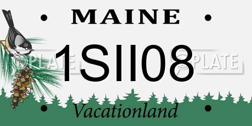 1SII08 Maine License Plate