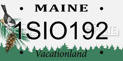 1SIO192 Maine License Plate