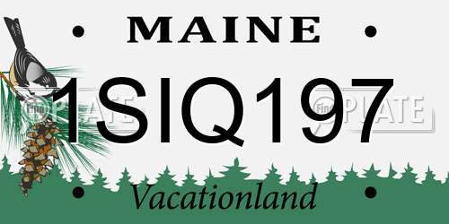 1SIQ197 Maine License Plate