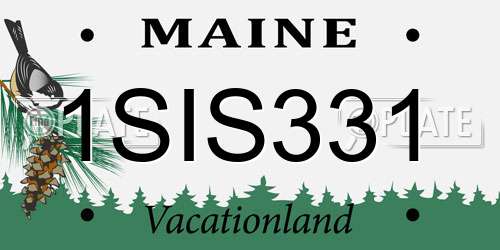 1SIS331 Maine License Plate