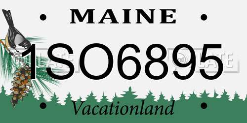 1SO6895 Maine License Plate