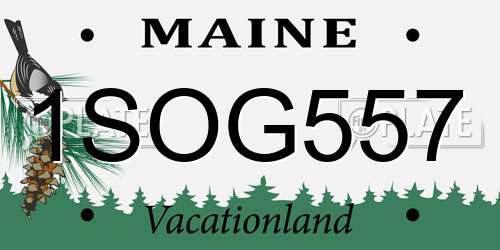 1SOG557 Maine License Plate