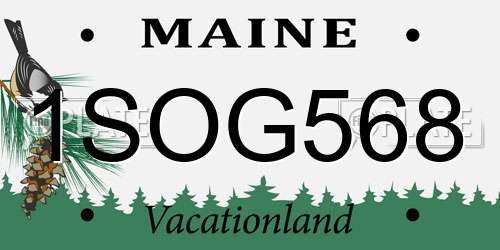 1SOG568 Maine License Plate