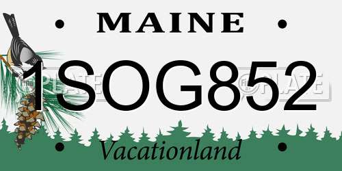 1SOG852 Maine License Plate