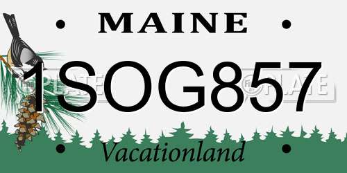 1SOG857 Maine License Plate
