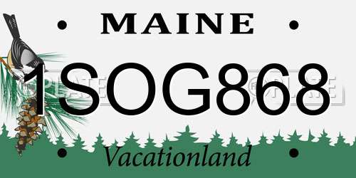 1SOG868 Maine License Plate